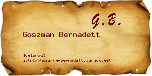 Goszman Bernadett névjegykártya